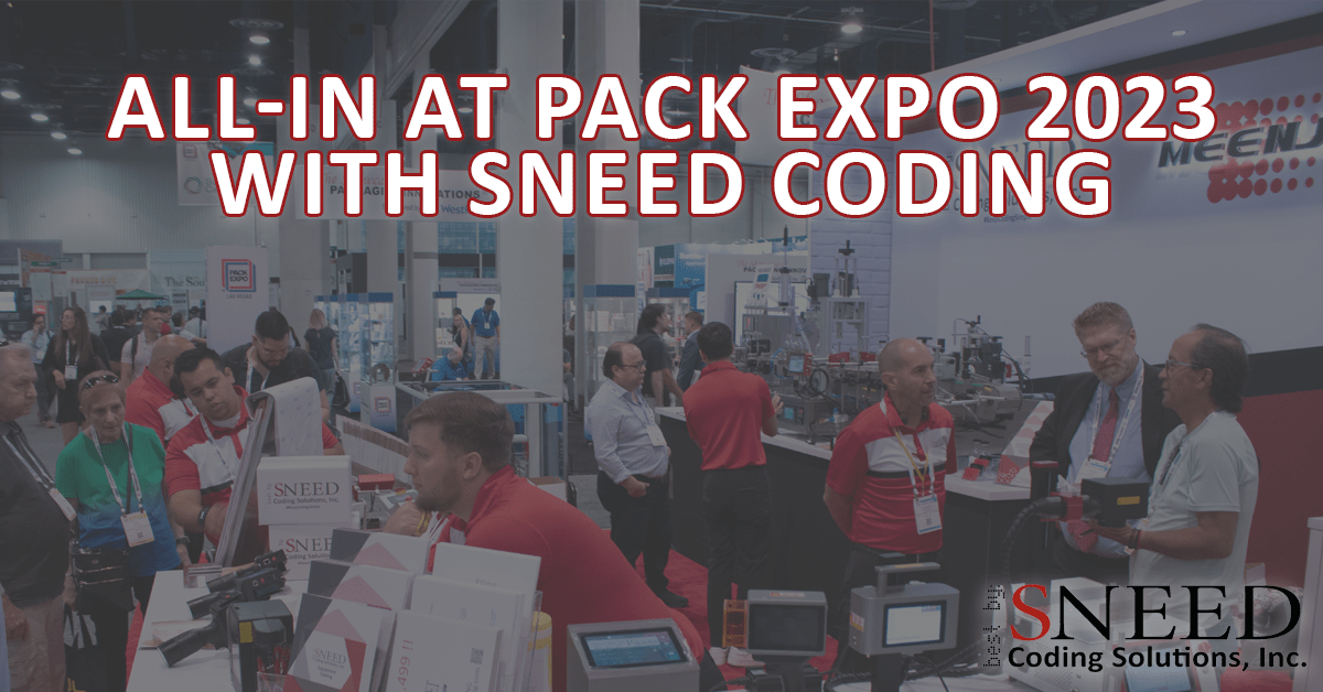 Our Sneed team manning the booth amidst the hustle and bustle of PACK EXPO Las Vegas 2023 